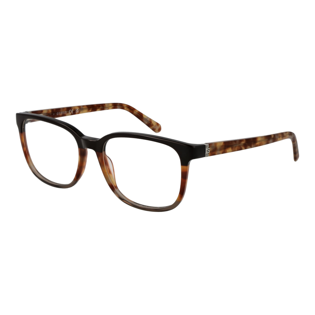 Black and tortoiseshell rectangular eyeglasses for Women with full-rim plastic frame and patterned temples