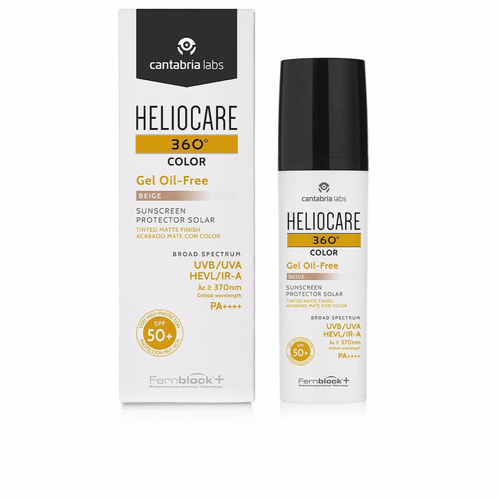 50 ml tinted matte face sunscreen gel in bronze shade, pump bottle