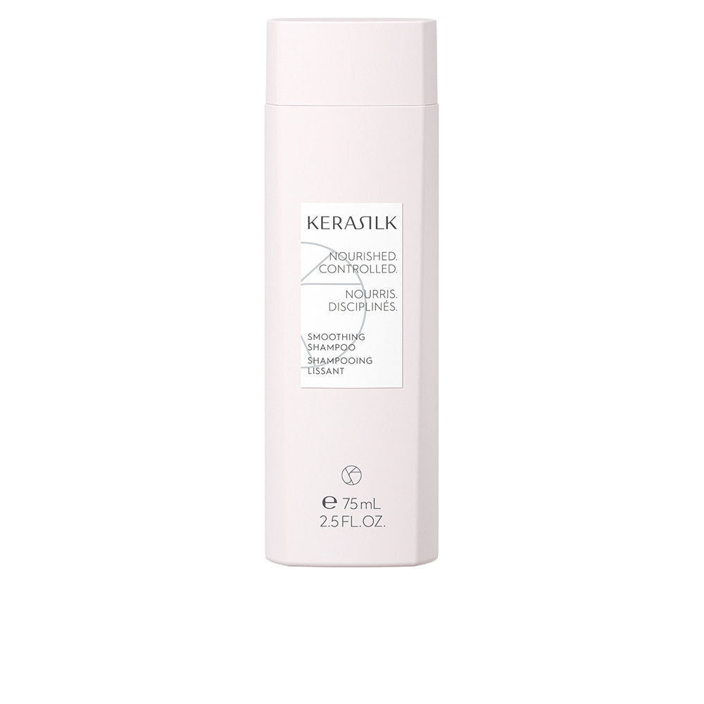75 ml smoothing shampoo bottle, biomimetic silk and shea ingredients