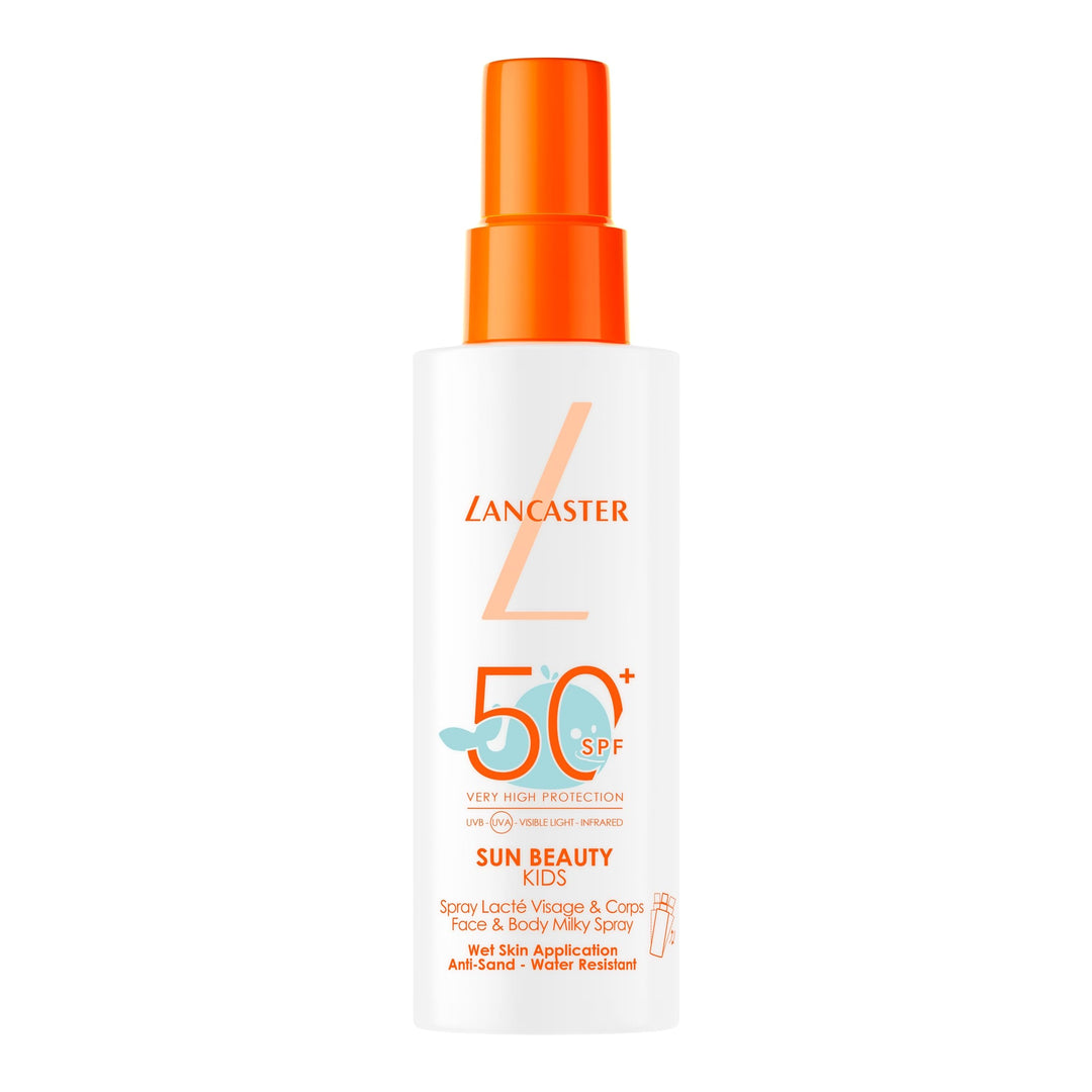 Lancaster Sun Sensitive Sunscreen: 150 ml white milk sunscreen spray for children's sensitive skin, SPF50+