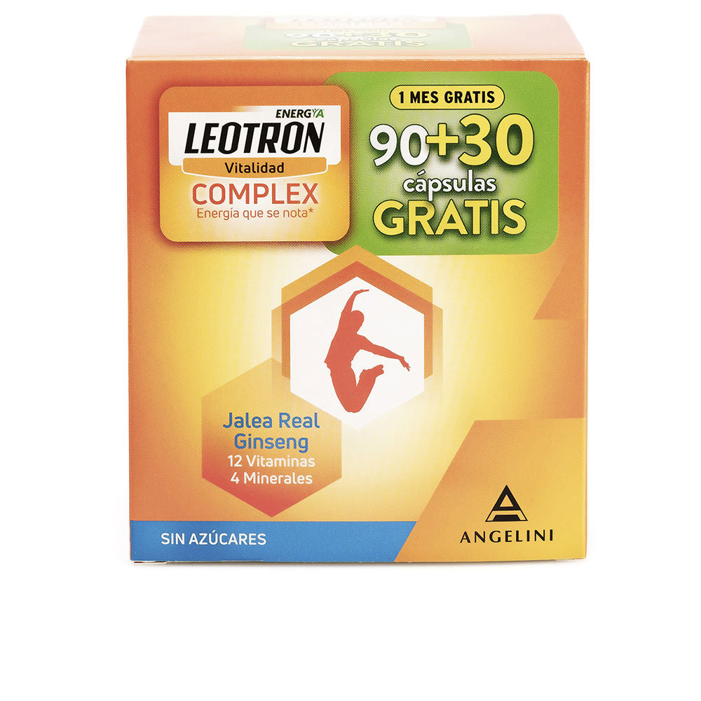Bottle of Leotron Complex capsules with 90+30 count, dietary supplement for energy