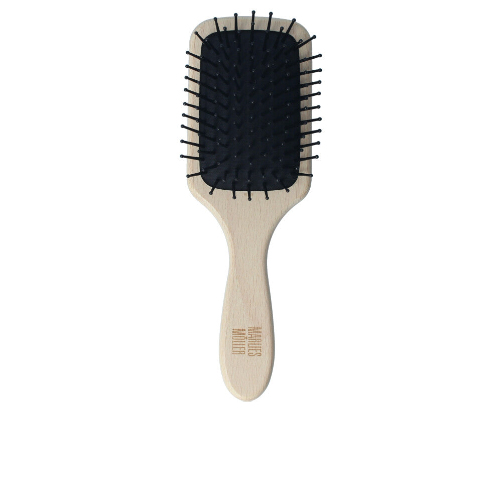 Paddle hairbrush with mixed bristles, cushioned base and ergonomic handle, Unisex