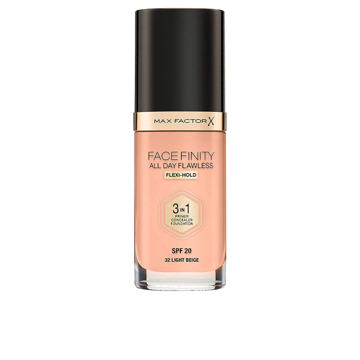 30 ml tube of 3‑in‑1 matte foundation in caramel shade, recyclable packaging