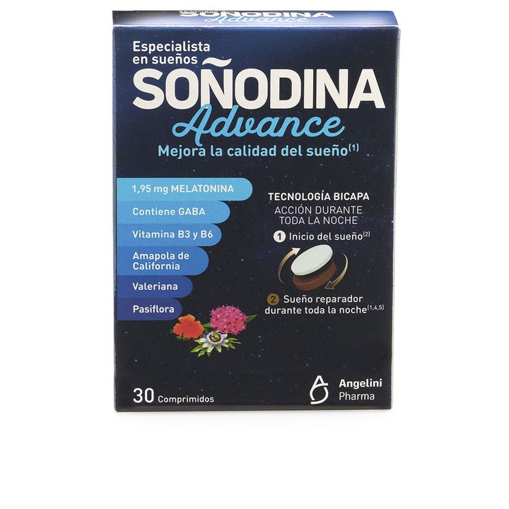 Box of 60 dual‑release melatonin tablets with calming plant extracts, Unisex