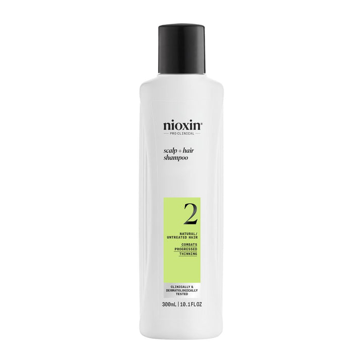 300 ml clear bottle of System 2 hydrating scalp shampoo with peppermint