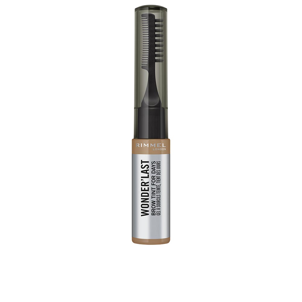 Small conical‑brush tinted brow gel tube, 4.5 ml, medium brown shade, compact design
