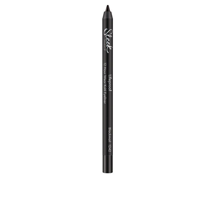 Metallic kohl eyeliner pencil in deep shimmer shade, slim wooden pencil